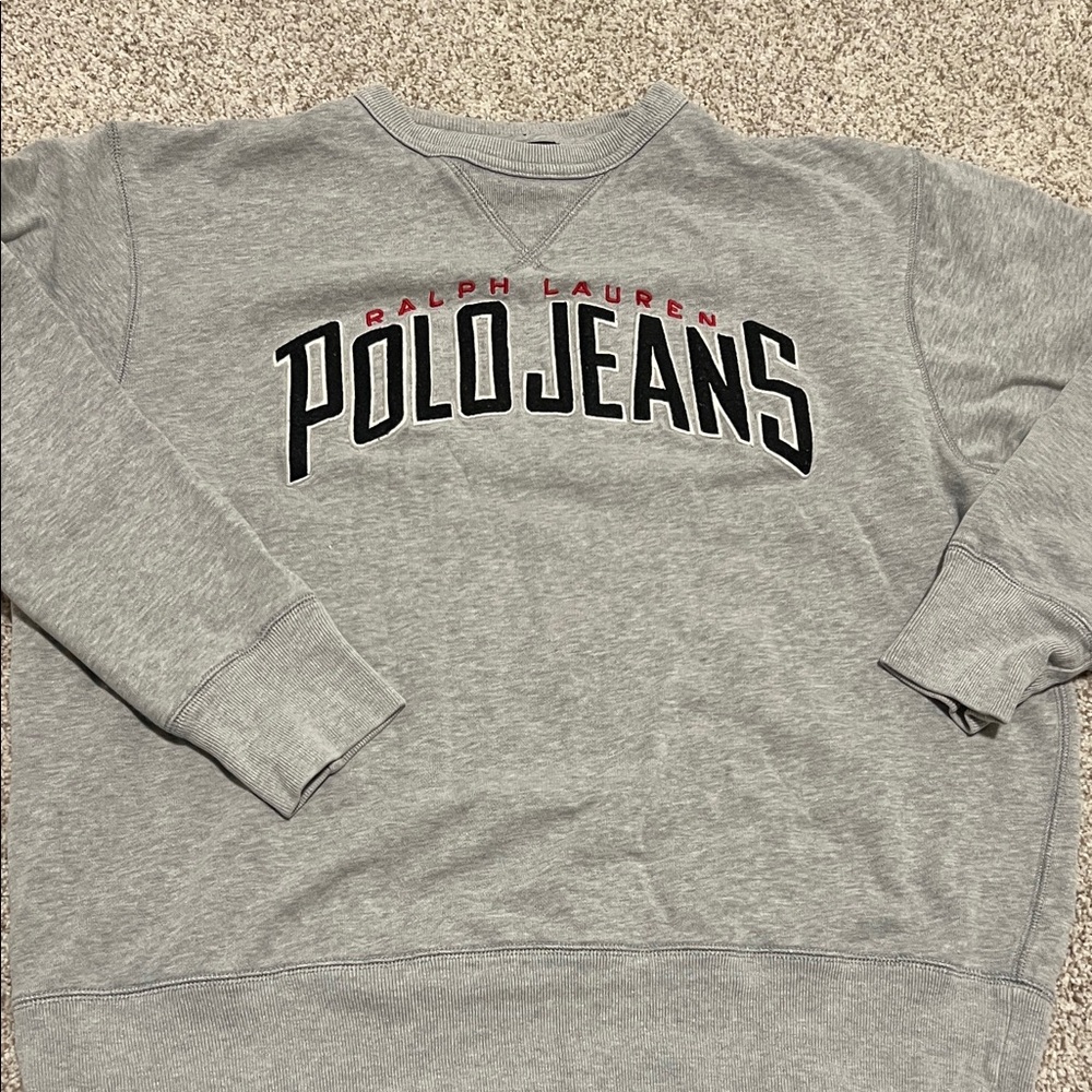Ralph Lauren Polo Jeans Light Gray Crewneck Sweater
